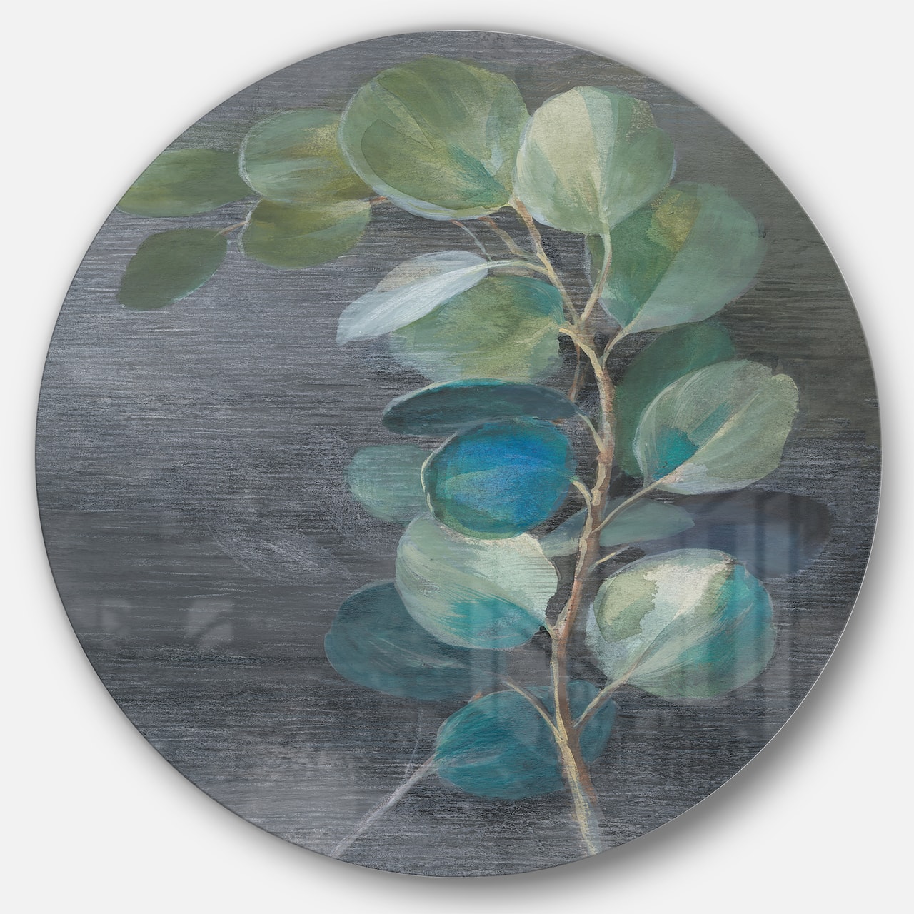 Designart - Fresh leaves II - Farmhouse Metal Circle Wall Art